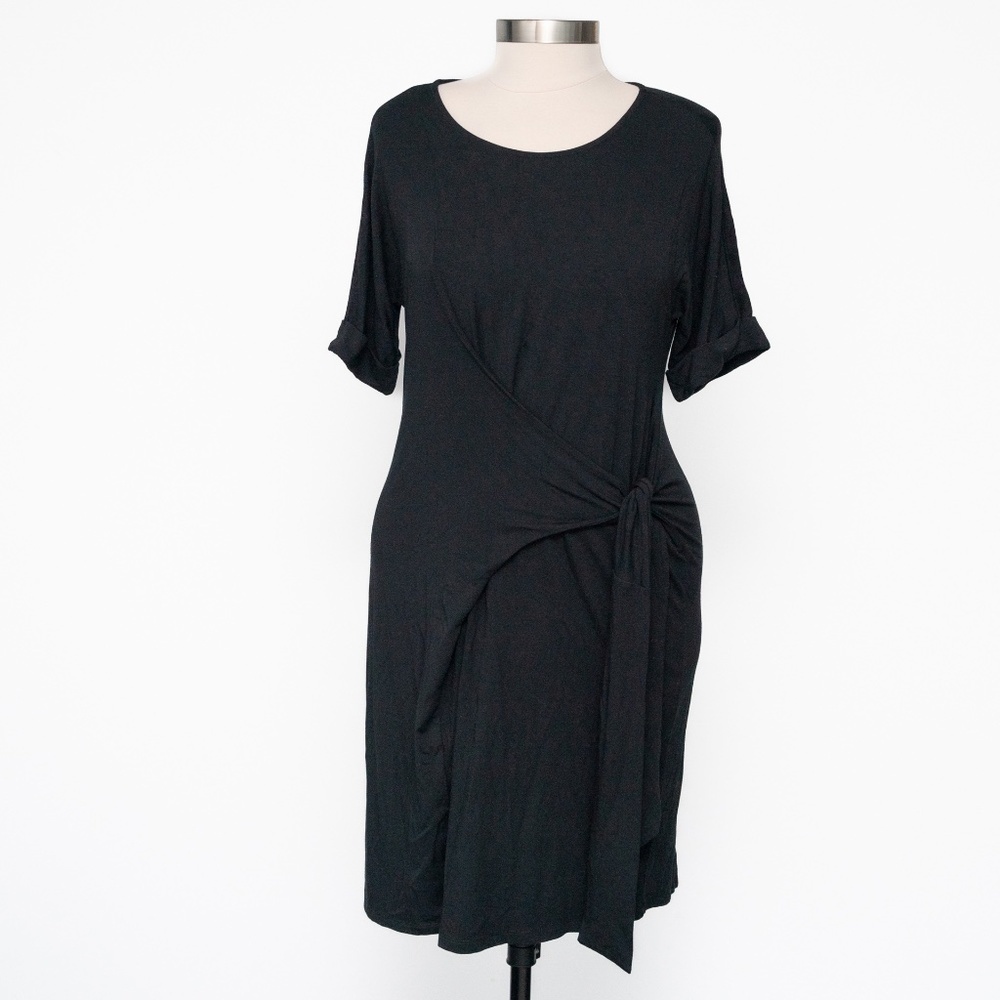 Nic + Zoe Knit Tie Dress‎ Black Onyx Medium - Picture 2 of 12